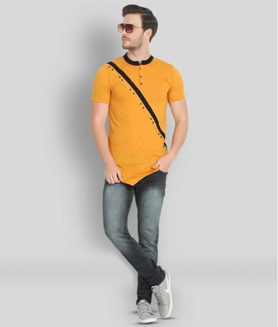 Glito - Yellow Cotton Blend Regular Fit Mens T-Shirt ( Pack of 1 ) - None