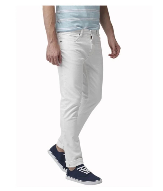 HALOGEN - White Cotton Blend Slim Fit Mens Jeans ( Pack of 1 ) - None