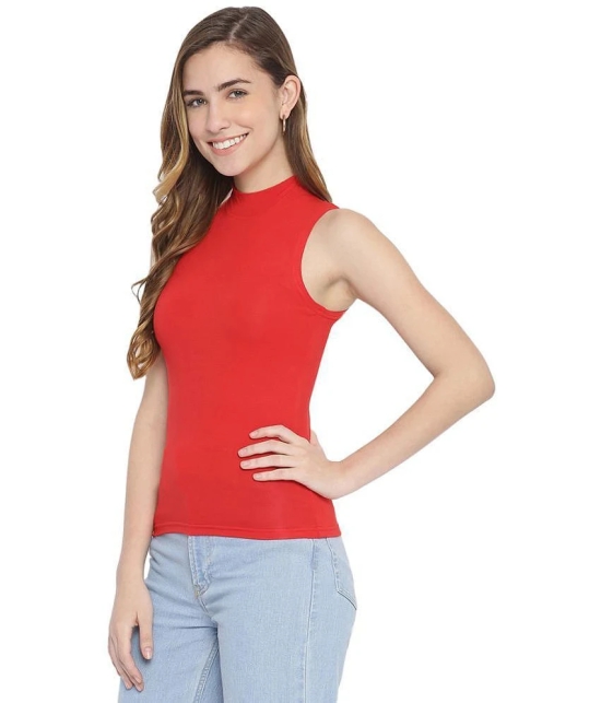 La Intimo Polyester Red T-Shirts - Single - XL