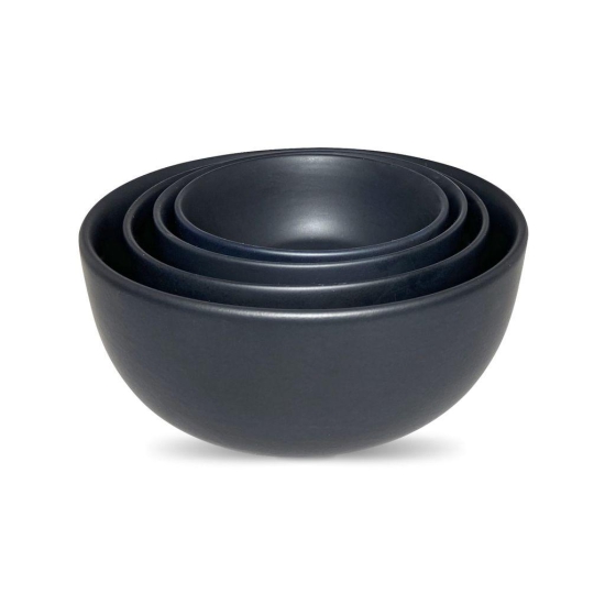 Ceramic Dining Chic Matte Black Ceramic Serving Bowls Set of 4