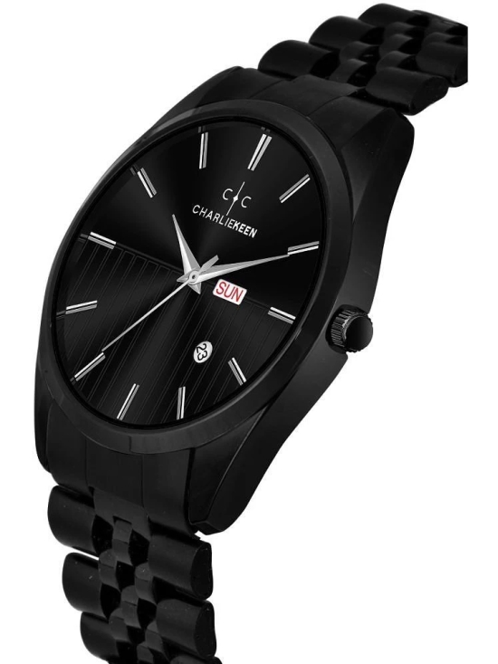 CHARLIEKEEN Black Metal Analog Mens Watch