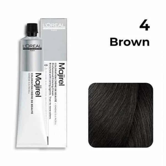 Loreal Professional Majirel Hair Color 50G 4 Brown + Oxidant 1000Ml Combo