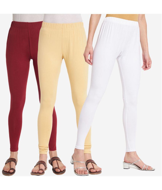 SELETA - Multicolor Cotton Women's Leggings ( Pack of 3 ) - None