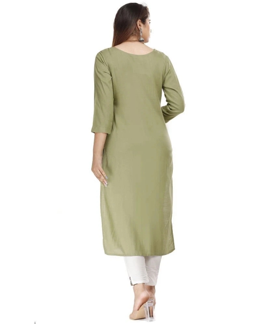 JC4U - Green Rayon Womens Straight Kurti ( Pack of 1 ) - None