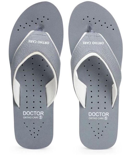 DOCTOR EXTRA SOFT - Light Grey Womens Thong Flip Flop - None