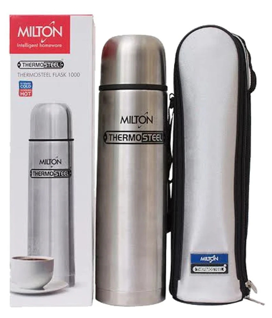 Milton Thermosteel Flip Lid Flask, 1000ml, Silver (EC-TMS-FIS-0058_Silver)