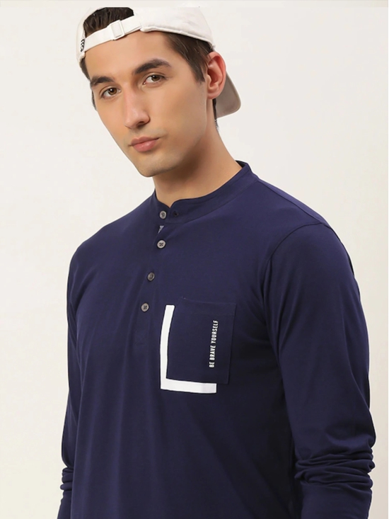 Brave Navy Henley T-shirt-S / Navy