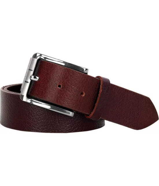 Leather World - Brown 100% Leather Men's Formal Belt ( Pack of 1 ) - None