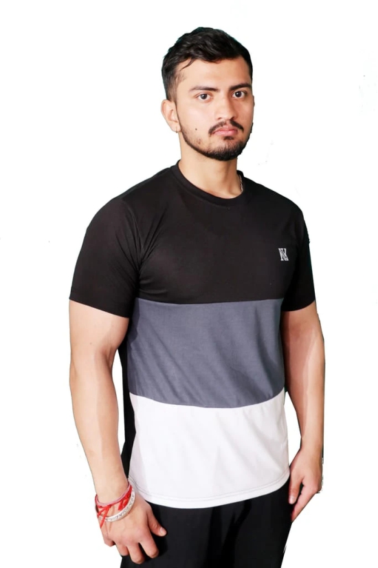 NVA Quality Solid Men's Round Neck Cotton Blend Half Sleeve Black Grey White T-Shirt