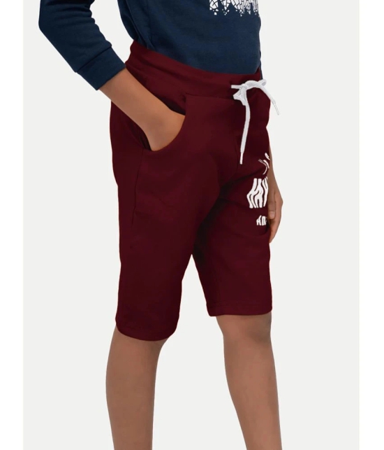 Radprix - Maroon Cotton Blend Boys Shorts ( Pack of 1 ) - None