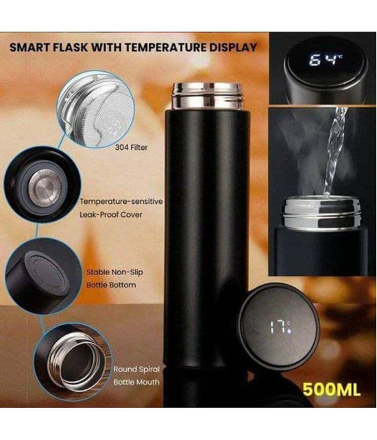 sell4you Thermos Bottle with Liquid Temperature Display Assorted 500 mL Stainless Steel Water Bottle set of 1 - Assorted