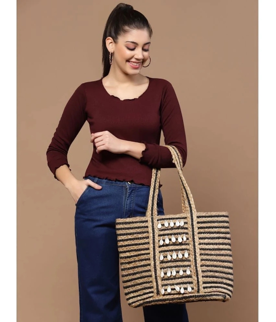 Anekaant Beige Jute Tote Bag - Beige