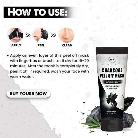 Charcoal Peel Off Mask for Blackheads and Removes Tan