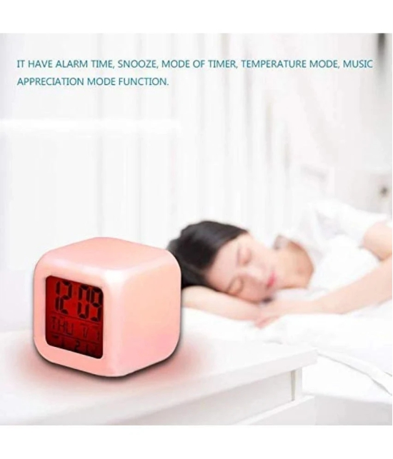 DAYBETTER Digital Plastic Square Table Clock - Pack of 1