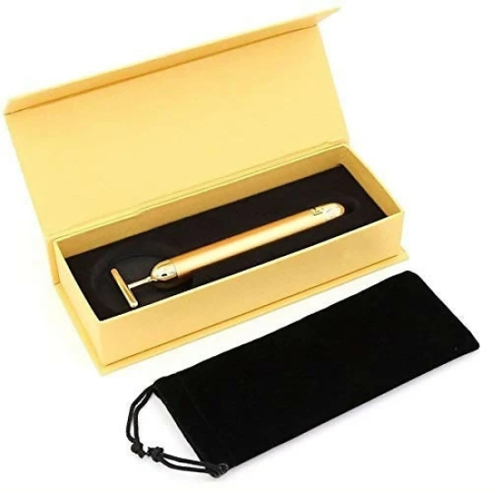 Gold T-Shaped Waterproof Face Massager Rejuvenate & Refresh Your Skin