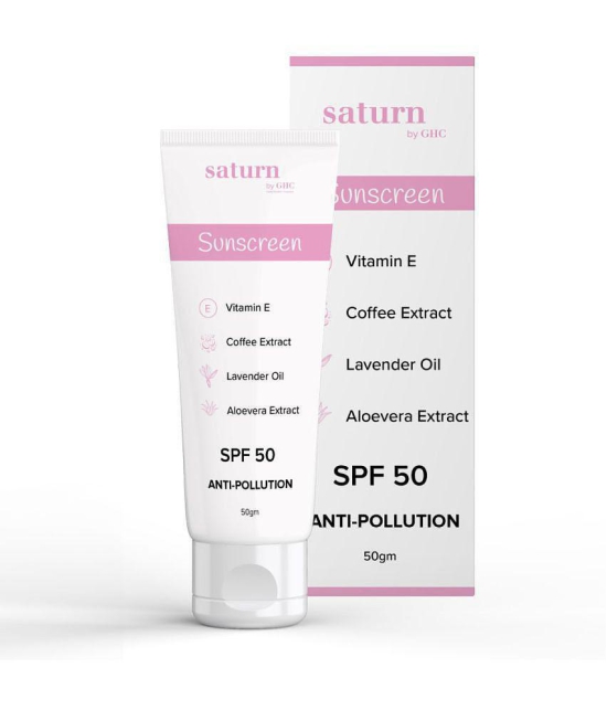 Saturn by GHC Broad Spectrum UVA & UVB Protection Anti-Pollution Sunscreen Cream SPF 50 - SPF 50 PA++ (50 g)