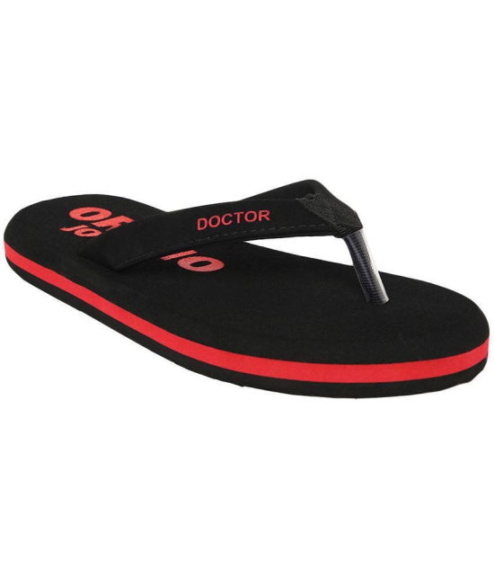 ORTHO JOY - Black Men's Thong Flip Flop - None