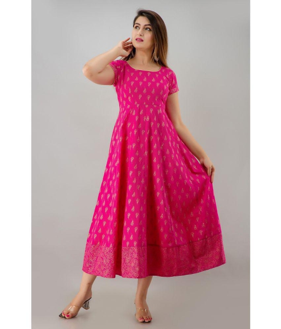 FabbibaPrints - Pink Rayon Women's Fit & Flare Dress ( Pack of 1 ) - None