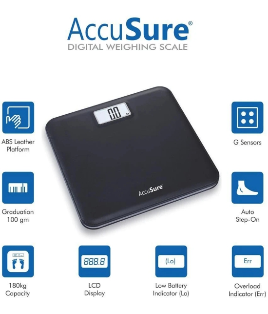 AccuSure Digital Electronic LCD Personal Body Fitness Weighing Scale 180 Kg Capacity