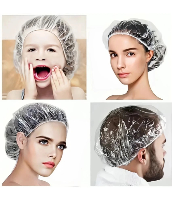 purple dust Transparent Polythene Shower Cap ( Pack of 10 )