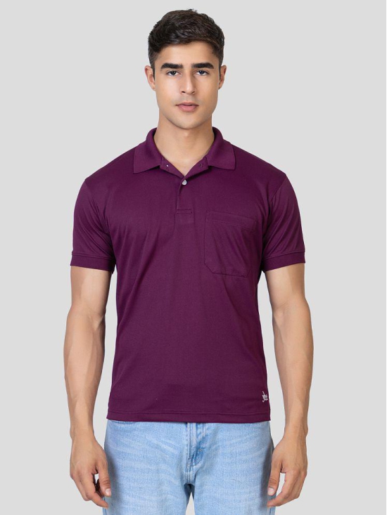 YHA - Purple Cotton Blend Regular Fit Mens Polo T Shirt ( Pack of 1 ) - None