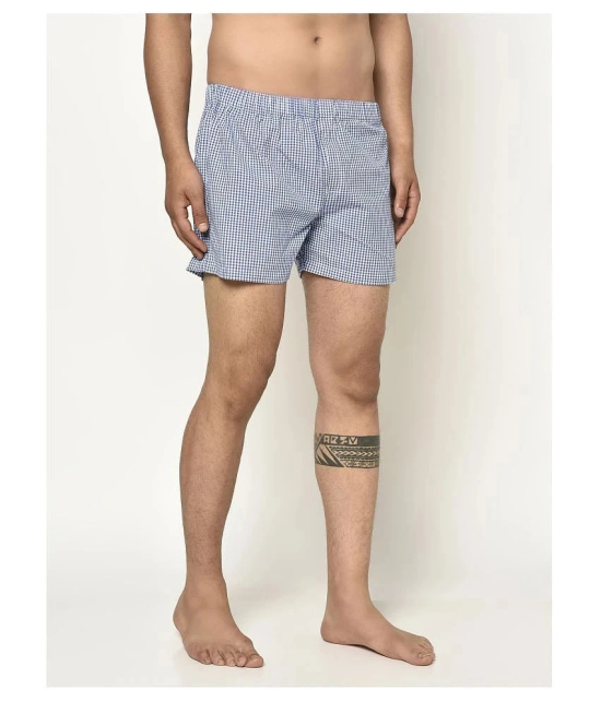 Glito - Blue Cotton Blend Mens Boxer ( Pack of 1 ) - L