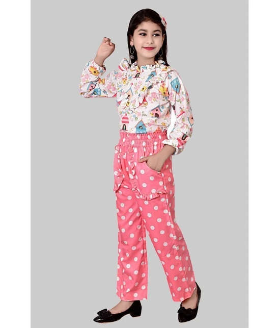 Arshia Fashions Pink Cotton Blend Girls Top With Pants ( Pack of 1 ) - None