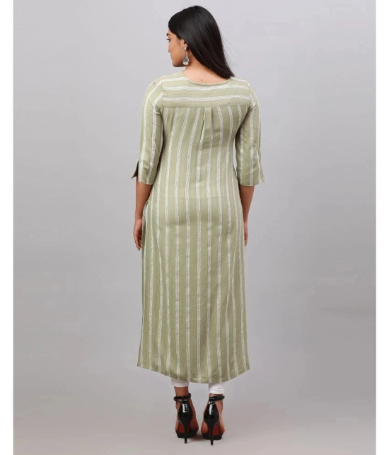 Alena Rayon Striped Asymmetrical Womens Kurti - Green ( Pack of 1 ) - None