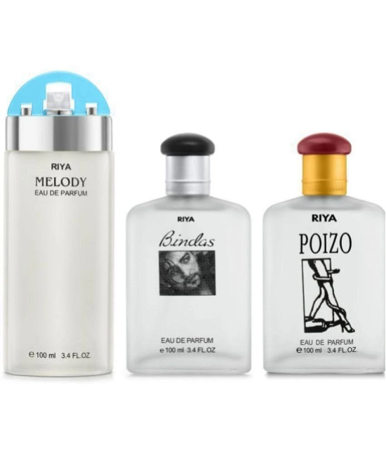 Riya Melody & Bindas & Poizo Eau De Parfum (EDP) For Unisex 300 ( Pack of 3 )