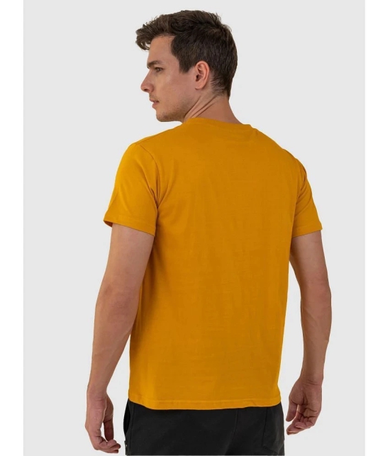 Lux Cozi Cotton Regular Fit Solid Half Sleeves Mens T-Shirt - Mustard ( Pack of 2 ) - None