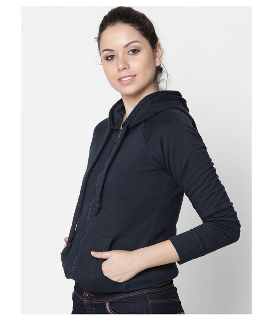 Rute Cotton - Fleece Blue Hooded Sweatshirt - M