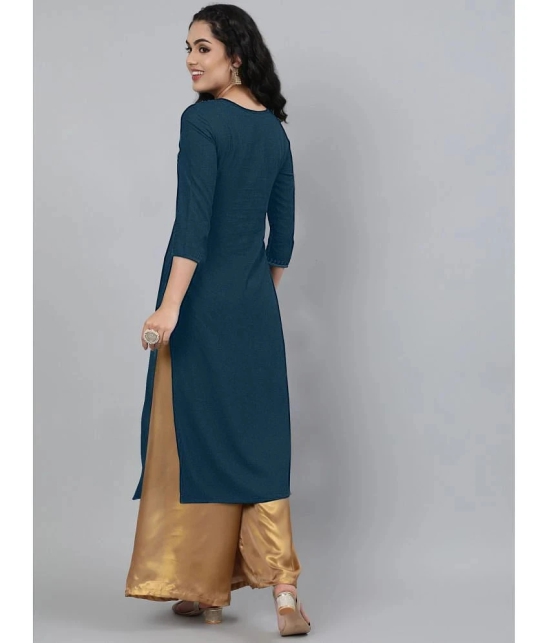 JASH CREATION - Blue Rayon Womens Straight Kurti ( Pack of 1 ) - None