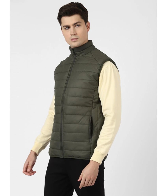 UrbanMark Men Olive Regular Fit Men Quilted Puffer Jacket - None