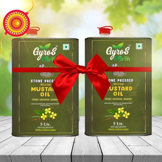 Stone Cold Pressed Yellow Mustard Oil Combo | 5L + 5L | zero Adulteration | Sieve Filtered-5 Liter + 5 Liter