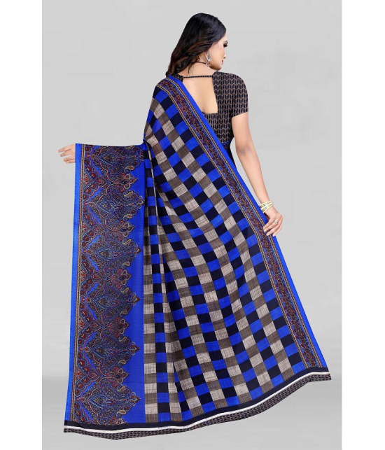 LEELAVATI - Blue Georgette Saree With Blouse Piece ( Pack of 1 ) - Blue