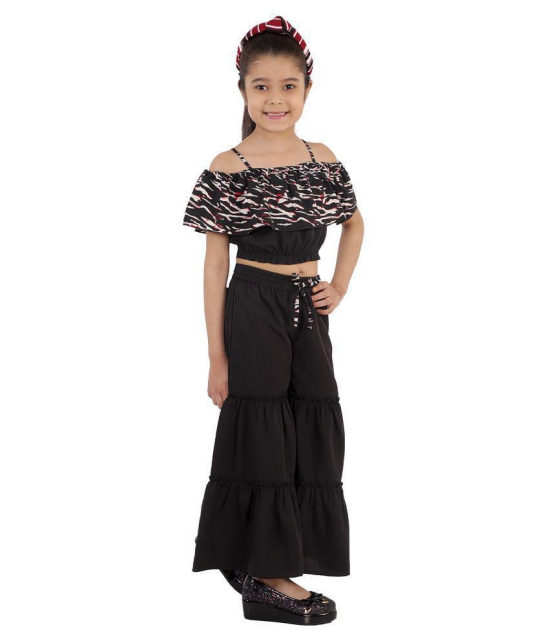 Kids Cave - Black Crepe Girls Jumpsuit ( Pack of 1 ) - None