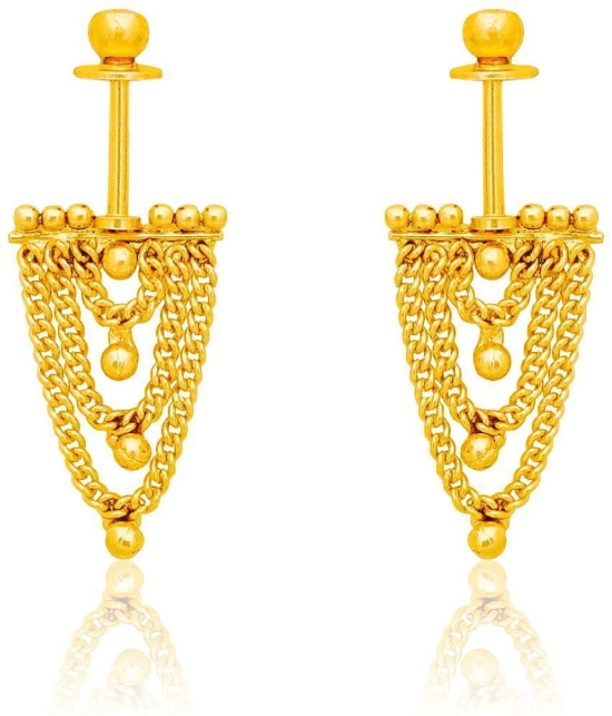 LUV FASHION Golden Drop Earrings ( Pack of 1 ) - Golden