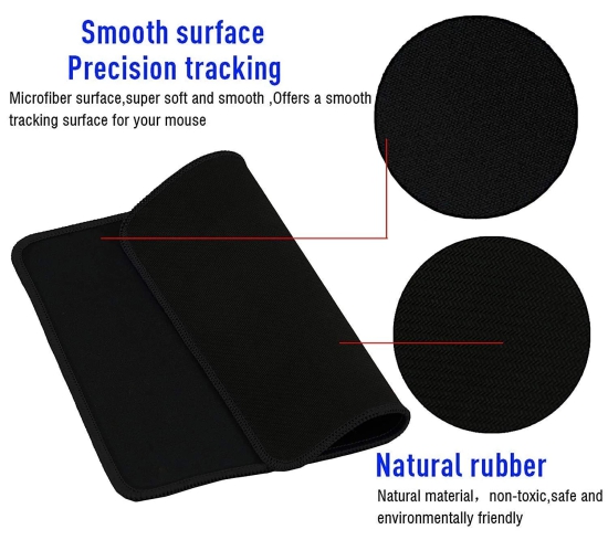 Lapster Quality Assured Non Slippery Rubber Base Mouse Pad (Pack of 2)