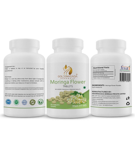 GOLDENACACIA HERRBALS Moringa Flower 500mg 60 Tablets Tablets 1 no.s