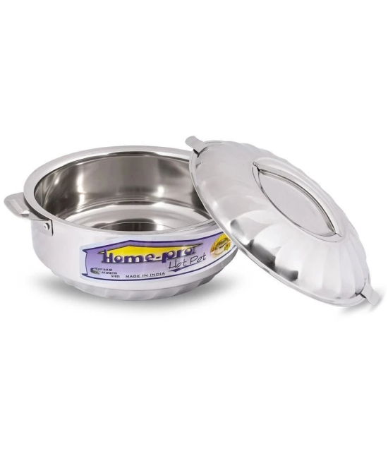 HomePro Double Wall Insulated 3500 ML Silver Steel Serve Casserole ( Set of 1 , 3500 mL ) - Silver