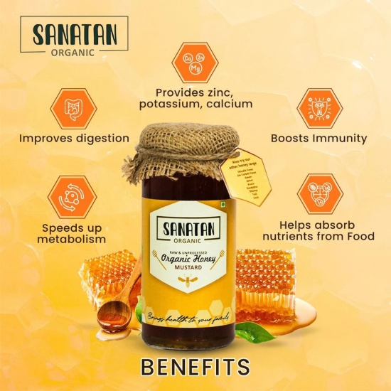 Sanatan Organic Monoflora Mustard Honey- 275 gms