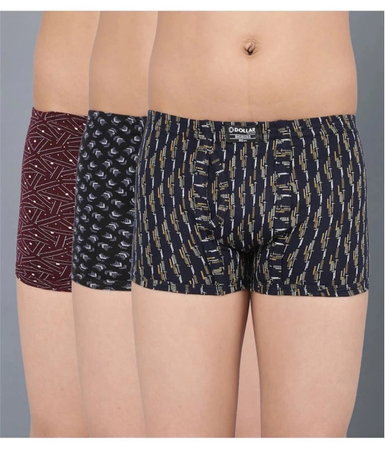 Pack of 3 Dollar Bigboss Cotton Blend Boys Trunks ( Multi Color ) MBKTR-10-CZYLNG-PO3-CO3 - None