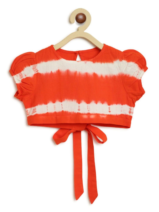 Girls Orange Stripe Top Set 2Y