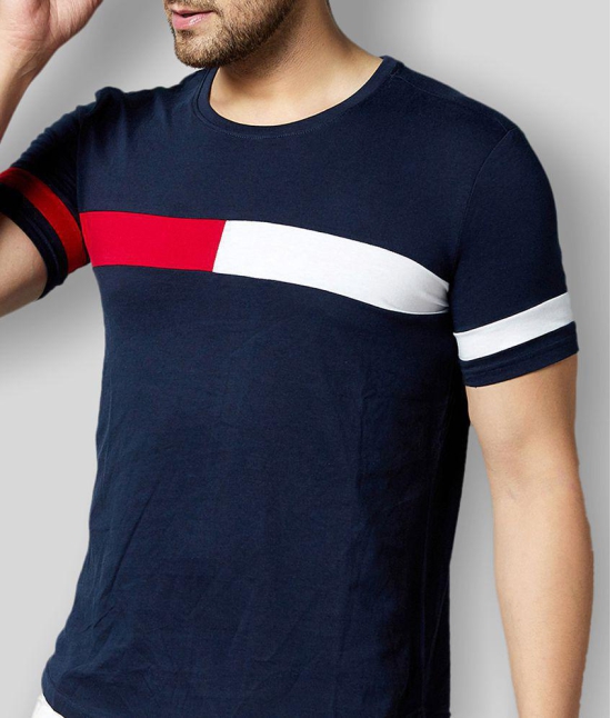 GESPO - Navy Blue Cotton Regular Fit Mens T-Shirt ( Pack of 1 ) - None
