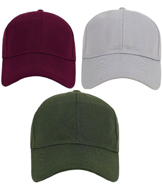 Zacharias - Multi Color Cotton Blend Men's Cap ( Pack of 3 ) - Multi Color