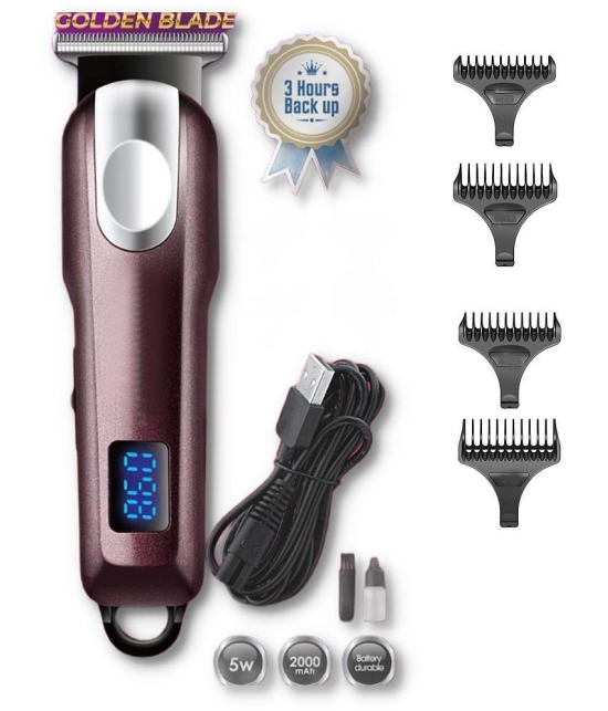 PSK Professional Hair Trimmer 2000 mAh With C type Charging Digital Display Runtime: 180 min for Men & Women (Brown)