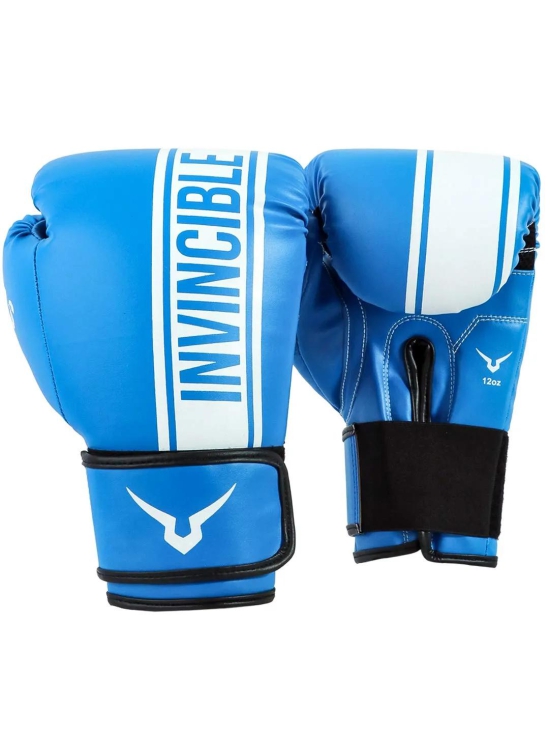 Invincible Tejas Fitness Training Synthetic Leather Gloves-Blue / 8 OZ