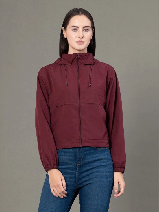 RedTape Solid Windcheater for Women | Hooded & Water Resistant