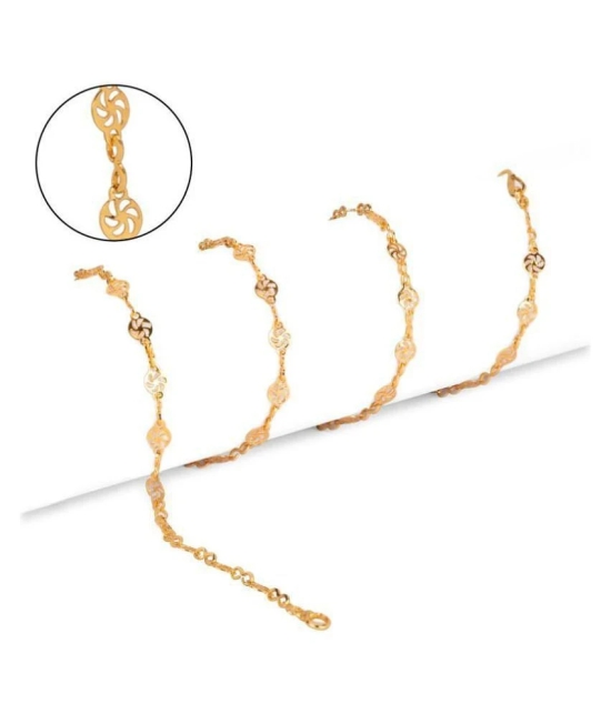 AanyaCentric Gold Plated Golden Alloy Chain Mala Combo for Men and Women - Golden