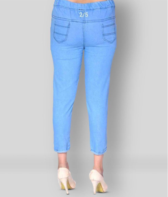 Qitty - Blue Cotton Blend Slim Fit Women's Casual Pants  ( Pack of 1 ) - 31